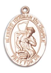 14kt Gold Blessed Herman the Cripple Medal