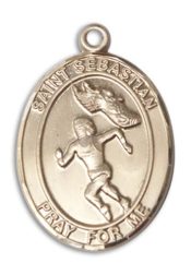 14kt Gold Saint Sebastian Track and Field Medal