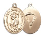 14kt Gold Saint Christopher Paratrooper Medal