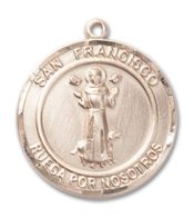 14kt Gold San Francis of Assisi Medal