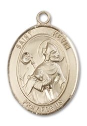 14kt Gold Filled Saint Kevin Pendant on an 18-inch Gold Filled Light Curb Chain