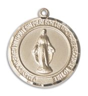 14kt Gold Filled Miraculous Pendant on an 18-inch Gold Filled Light Curb Chain