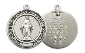 Sterling Silver Miraculous Pendant on an 18-inch Sterling Silver Light Curb Chain