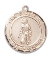 14kt Gold Filled San Peregrino Pendant on an 18-inch Gold Filled Light Curb Chain