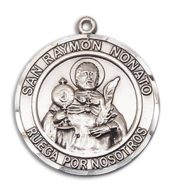 Sterling Silver San Ramon Nonato Pendant on an 18-inch Sterling Silver Light Curb Chain