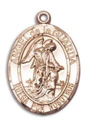 14kt Gold Angel de la Guarda Medal