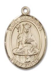 14kt Gold Saint Walburga Medal