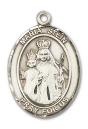 Sterling Silver Maria Stein Pendant on an 18-inch Sterling Silver Light Curb Chain