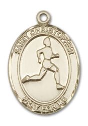14kt Gold Saint Christopher Track&Field Medal