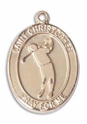 14kt Gold Saint Christopher Golf Medal