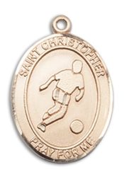 14kt Gold Saint Christopher Soccer Medal