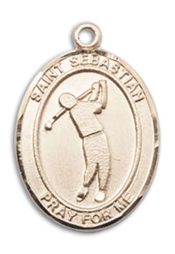 14kt Gold Saint Sebastian Golf Medal