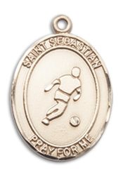 14kt Gold Saint Sebastian Soccer Medal