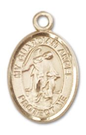 14kt Gold Filled Guardian Angel Pendant on an 18-inch Gold Filled Light Curb Chain