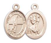 14kt Gold Filled Saint Christopher Volleyball Pendant on an 18-inch Gold Filled Light Curb Chain