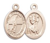 14kt Gold Saint Christopher Volleyball Medal