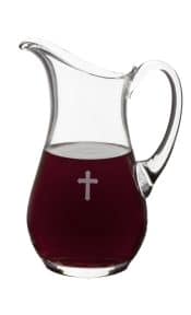 Glass Flagon with Etched cross design