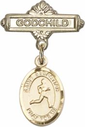 St. Sebastian/Track & Field Baby Badge