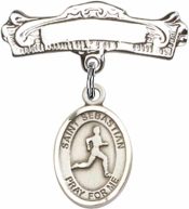 St. Sebastian/Track & Field Baby Badge