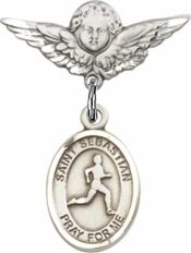 St. Sebastian/Track & Field Baby Badge