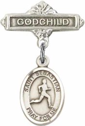 St. Sebastian/Track & Field Baby Badge