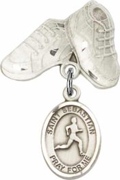 St. Sebastian/Track & Field Baby Badge