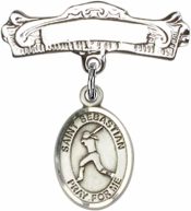 St. Sebastian/Softball Baby Badge