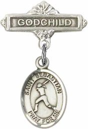 St. Sebastian/Softball Baby Badge