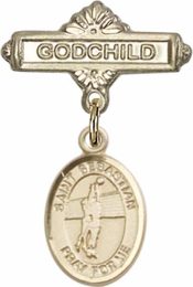 St. Sebastian / Volleyball Baby Badge