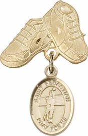 St. Sebastian / Volleyball Baby Badge