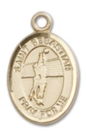 14kt Gold Saint Sebastian Volleyball Medal