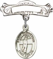 St. Sebastian / Volleyball Baby Badge