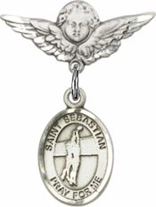 St. Sebastian / Volleyball Baby Badge