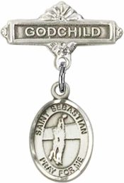 St. Sebastian / Volleyball Baby Badge