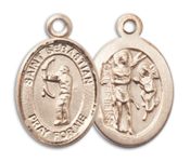 14kt Gold Filled Saint Sebastian Archery Pendant on an 18-inch Gold Filled Light Curb Chain