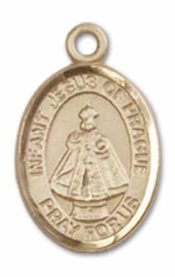 14kt Gold Filled Infant of Prague Pendant on an 18-inch Gold Filled Light Curb Chain