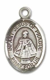 Sterling Silver Infant of Prague Pendant on an 18-inch Sterling Silver Light Curb Chain