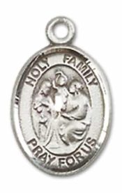 Sterling Silver Holy Family Pendant on an 18-inch Sterling Silver Light Curb Chain