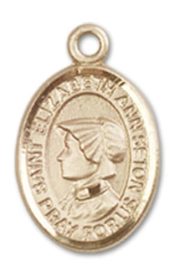 14kt Gold Filled Saint Elizabeth Ann Seton Pendant on an 18-inch Gold Filled Light Curb Chain