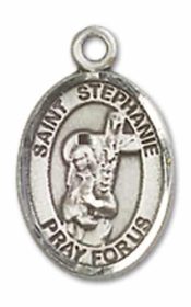 Sterling Silver Saint Stephanie Pendant on an 18-inch Sterling Silver Light Curb Chain