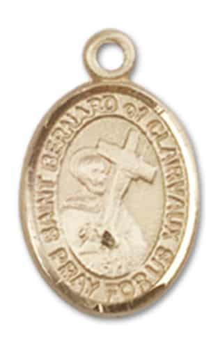 14kt Gold Filled Saint Bernard of Clairvaux Pendant on an 18-inch Gold Filled Light Curb Chain