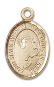 14kt Gold Footprints Cross Medal