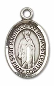 Sterling Silver Saint Bartholomew the Apostle Pendant on an 18-inch Sterling Silver Light Curb Chain