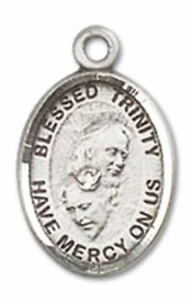 Sterling Silver Blessed Trinity Pendant on an 18-inch Sterling Silver Light Curb Chain