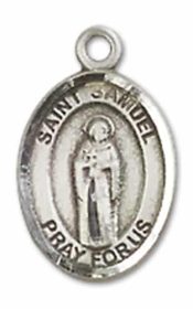Sterling Silver Saint Samuel Pendant on an 18-inch Sterling Silver Light Curb Chain