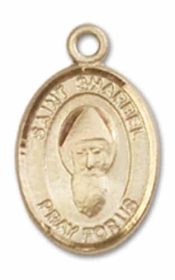 14kt Gold Filled Saint Sharbel Pendant on an 18-inch Gold Filled Light Curb Chain