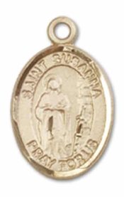 14kt Gold Filled Saint Susanna Pendant on an 18-inch Gold Filled Light Curb Chain