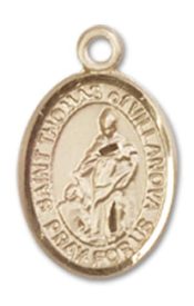 14kt Gold Filled Saint Thomas of Villanova Pendant on an 18-inch Gold Filled Light Curb Chain