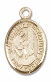 14kt Gold Filled Saint Elizabeth of the Visitation Pendant on an 18-inch Gold Filled Light Curb Chain