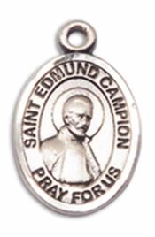 Sterling Silver Saint Edmund Campion Pendant on an 18-inch Sterling Silver Light Curb Chain